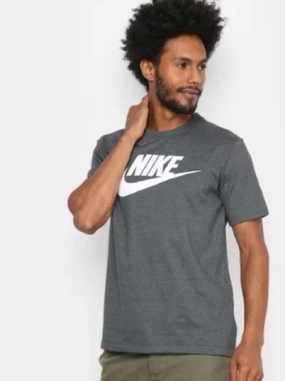 Men’s Nike DRI-FIT Shirt in Grey/Gray; Size Medium